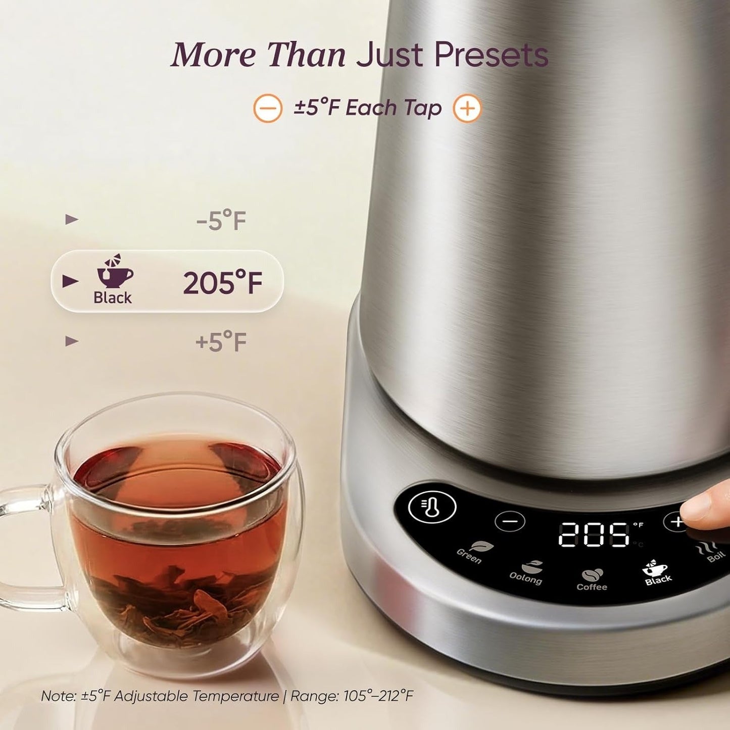 COSORI 1.7L Stainless Steel Kettle with Precision Control