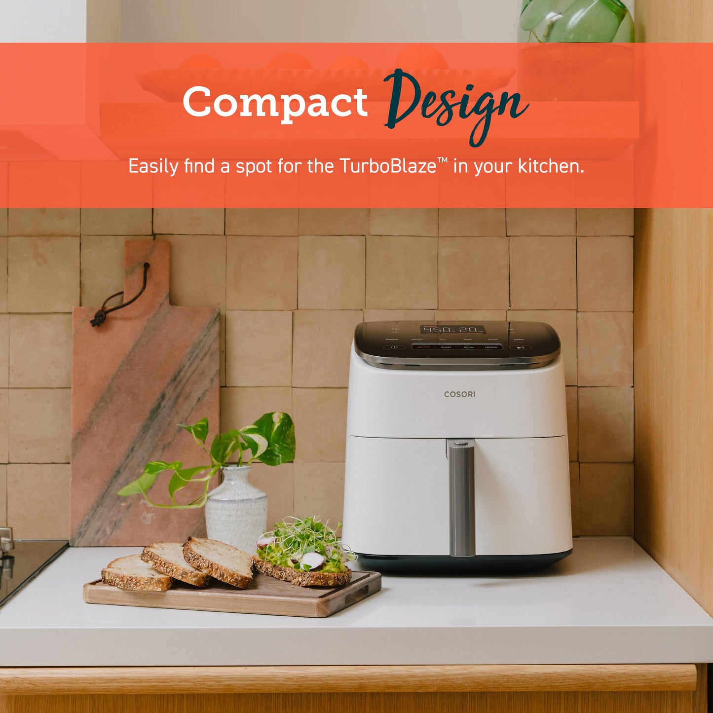 TurboBlazeTM 6.0-Quart Smart Air Fryer - Cream