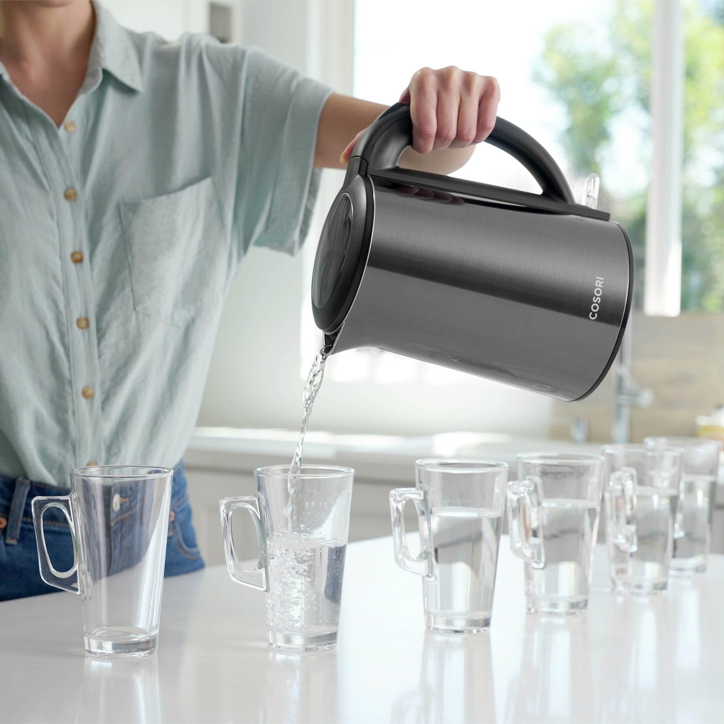 Double-Wall Stainless Steel Electric Kettle
