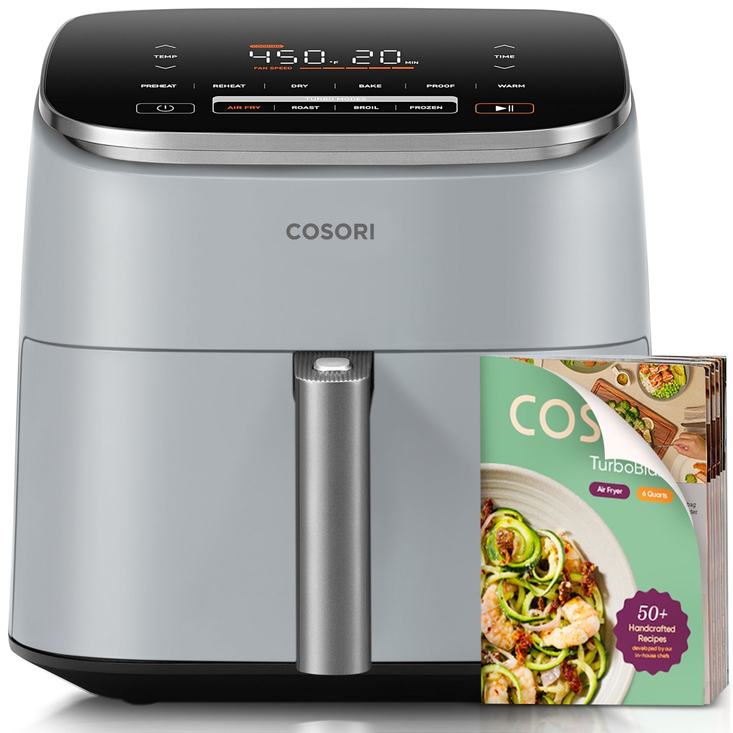 TurboBlazeTM 6.0-Quart Air Fryer - Light Gray