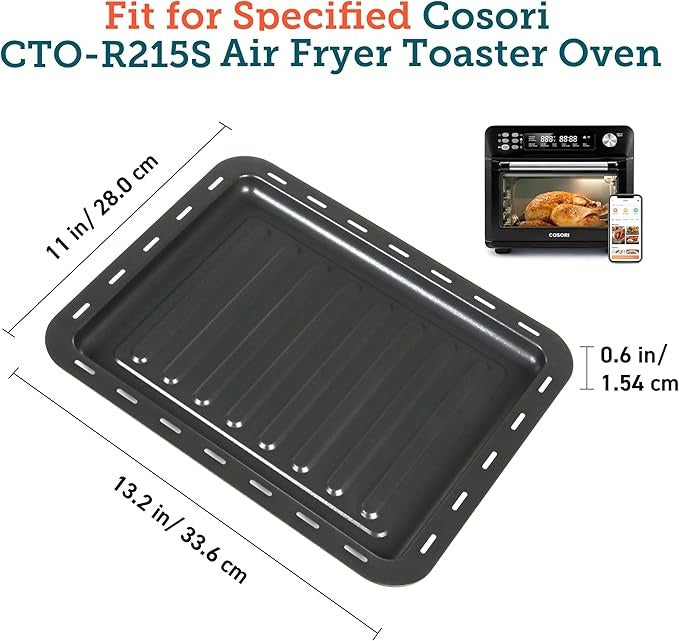 COSORI Oven Tray, Baking Sheet, Drip pan for CS100-AO & CTO-R251S, Air Fryer Toaster Oven Replacement Accessories
