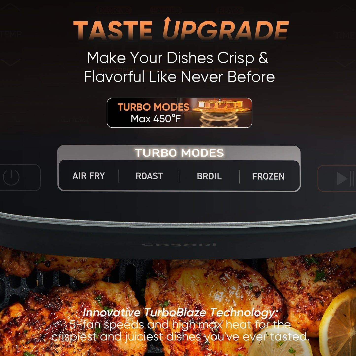 TurboBlazeTM 6.0-Quart Air Fryer - Dark Gray