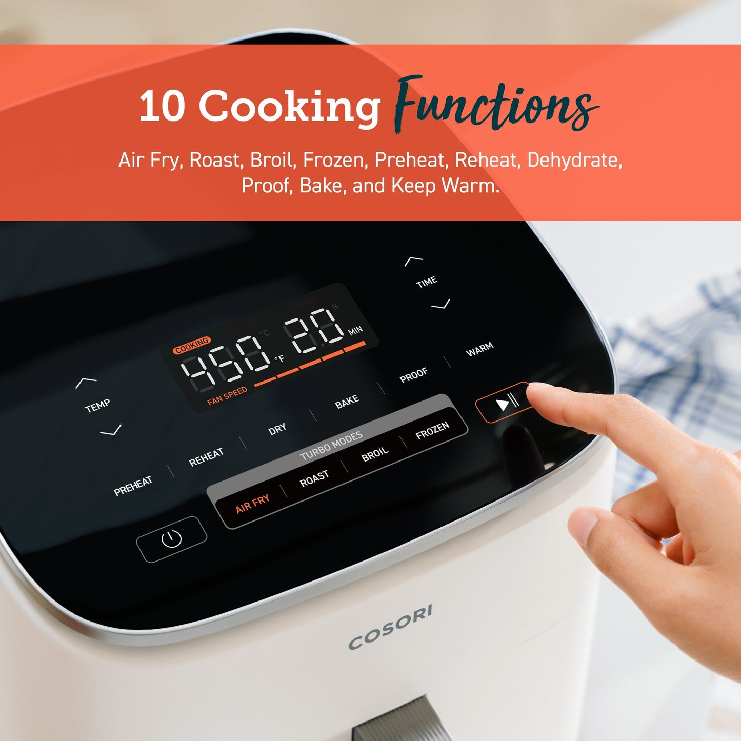TurboBlazeTM 6.0-Quart Smart Air Fryer - Cream