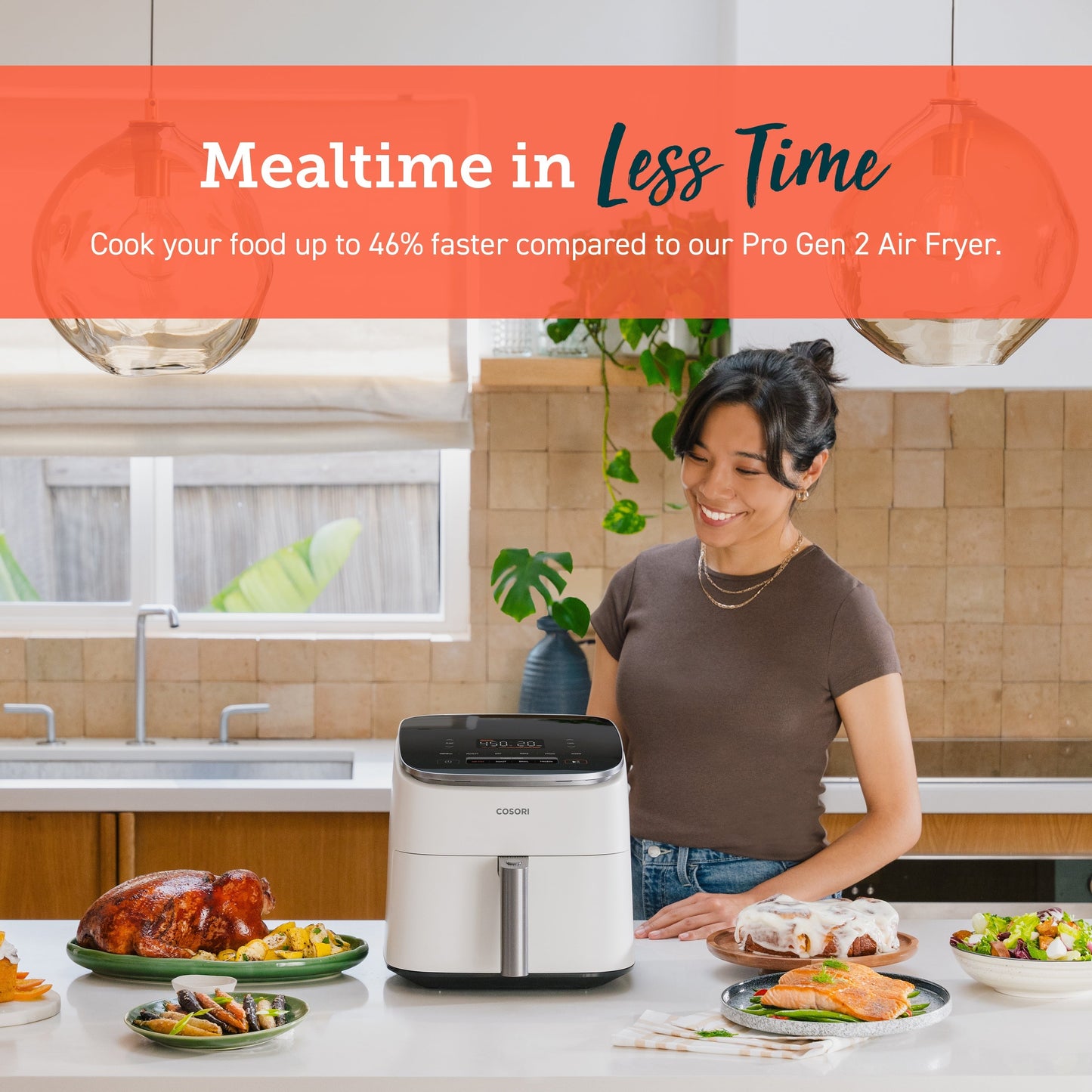TurboBlazeTM 6.0-Quart Smart Air Fryer - Cream