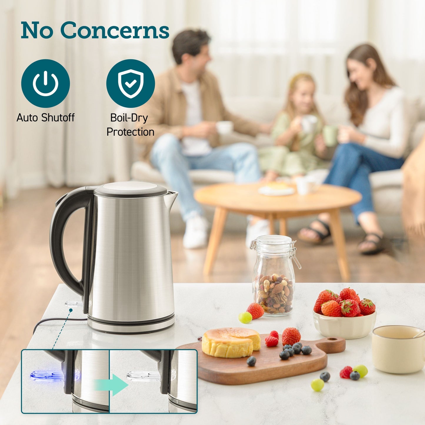 Cosori 1.5L Double Wall Stainless Steel Electric Kettle